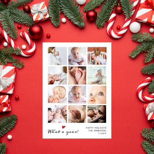 Cartão De Festividades Que Ano 12 Colagem Fotográfica Novo Natal