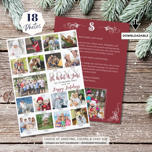 Cartão De Festividades Que Ano Colagem de Fotos Legendas Ano em Revisão (Criador carregado)