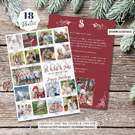 Cartão De Festividades Que Ano Colagens de Legendas de Fotos Ano em Revis