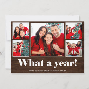 Cartão De Festividades Que Ano Grade de Fotos Rústicos de Férias