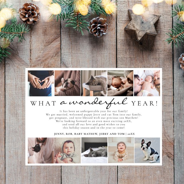 Cartão De Festividades Que ano maravilhoso em Revisar Colagem de Fotos (Criador carregado)
