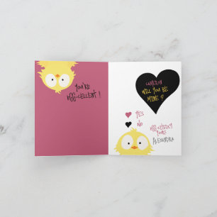 Cartão De Festividades Que Bonita Serás Minha? Galinha Amor + Namorados