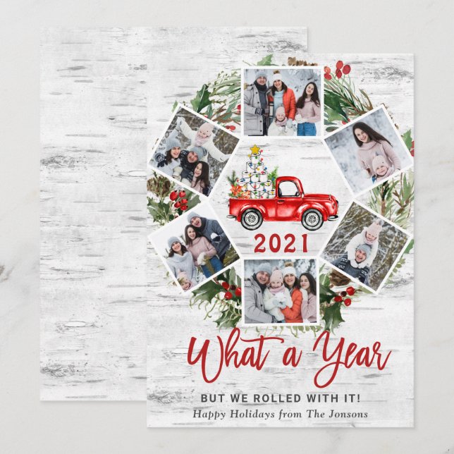 Cartão De Festividades Que Caminhão Vermelho da Fazenda Vermelha de Natal (Frente/Verso)