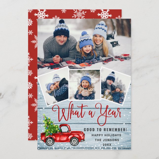 Cartão De Festividades Que Caminhão Vermelho da Fazenda Vermelha Natal 20 (Frente/Verso)