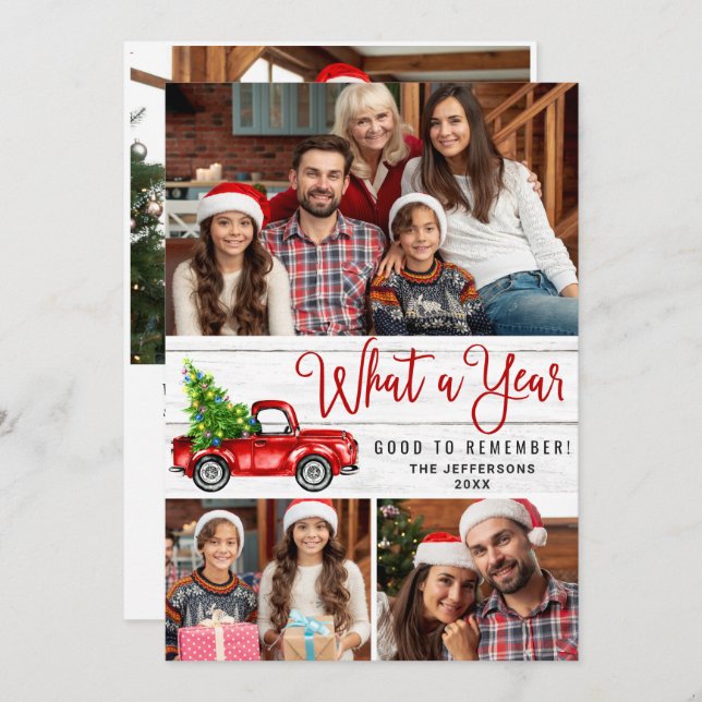 Cartão De Festividades Que Caminhão Vermelho de Fazenda Vermelha 4 de Nat (Frente/Verso)