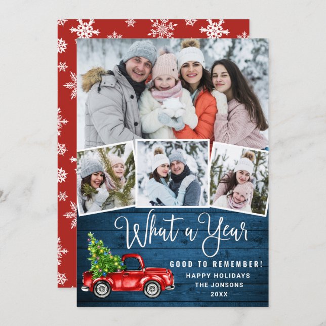 Cartão De Festividades Que Caminhão Vermelho de Fazenda Vermelha 4 de Nat (Frente/Verso)