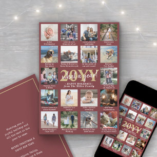 Cartão De Festividades Que Colagem de Fotos e Legendas do Ano 18 Bordeaux