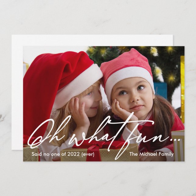 Cartão De Festividades Que divertido não é o Ano Novo 2022 (Frente/Verso)