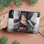 Cartão De Festividades Que divertido não foi uma fotografia de Natal engr<br><div class="desc">Que divertido não foi. Uma brincadeira engraçada e inteligente na linha "oh que diversão!" jingle bells é perfeita para um ano difícil. Quer você tenha lidado com doença, perda ou qualquer outra dificuldade, este simples cartão de Natal permite ao menos ter um bom senso de humor sobre isso. Também funciona...</div>