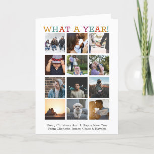 Cartão De Festividades Que Foto De Ano De Natal Em Revisão