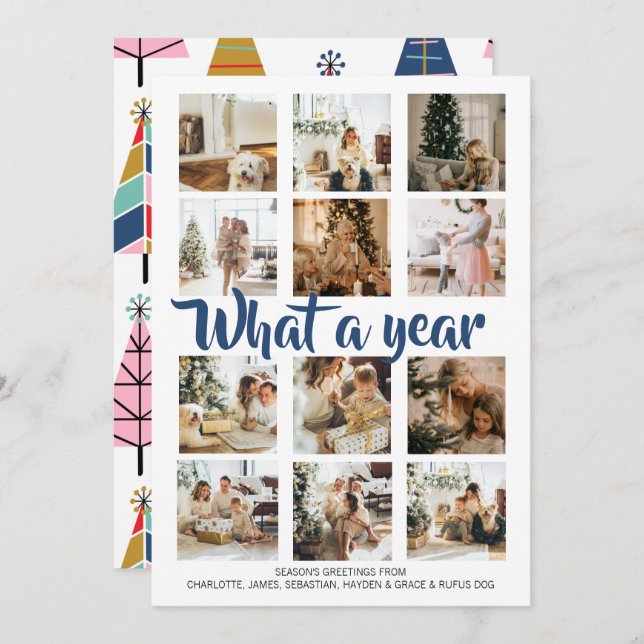 Cartão De Festividades Que Foto de Natal de Ano Personalizada (Frente/Verso)