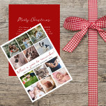 Cartão De Festividades Que Natal Red 12 Foto Collage<br><div class="desc">Mande seus desejos de Natal personalizados para sua família e amigos enquanto mostra alguns de seus momentos favoritos deste ano! Este moderno e minimalista cartão de colagem multifoto de Natal apresenta uma colagem de doze fotos quadradas e uma mistura de escrita manual e uma simples tipografia moderna. Em letras elegantes,...</div>