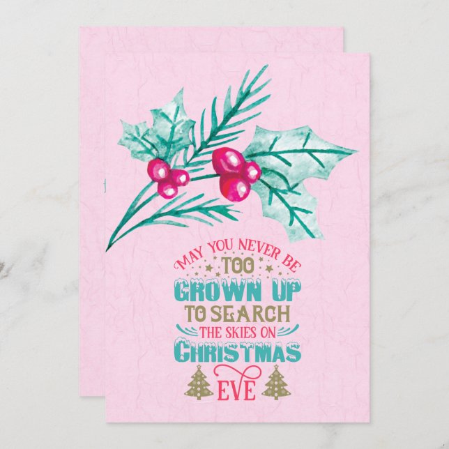 Cartão De Festividades Que Nunca Seja Muito Crescido (Frente/Verso)