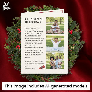Cartão De Festividades QUE O SENHOR ABENÇOE VOCÊ Foto de Família Natal