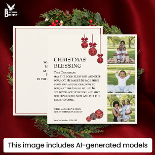 Cartão De Festividades QUE O SENHOR ABENÇOE VOCÊ Foto de Família Natal