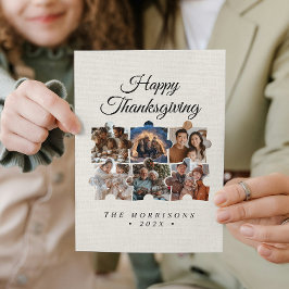 Cartão De Festividades Quebra-cabeça Collage 6 Foto Canvas Feliz Ação de