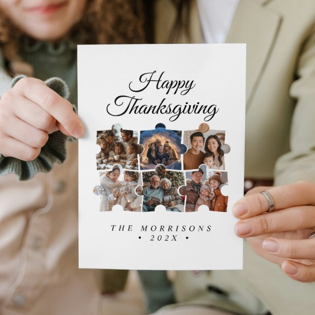 Cartão De Festividades Quebra-cabeça Collage 6 Foto Feliz Ação de Graças (Criador carregado)
