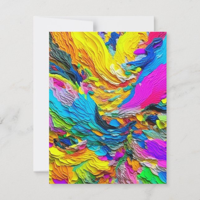 Cartão De Festividades Queda - Acrilices Pesados E Papel (Frente)