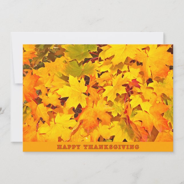 Cartão De Festividades Queda Sai Feliz Saudação de Ação de Graças (Frente)