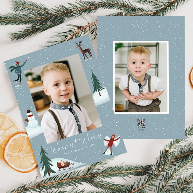 Cartão De Festividades Queda Snow Whimsical 2 Foto (Criador carregado)