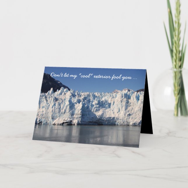 Cartão De Festividades Queimando com geleira de amor e placa de vulcão (Frente)