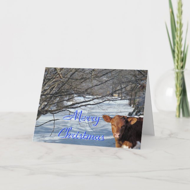 Cartão De Festividades QuellaSnowyChristmas-customize (Frente)