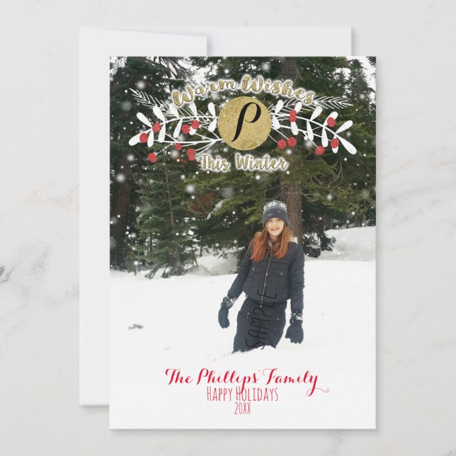 Cartão De Festividades Quente Desperta Esta Foto de Natal de inverno (Frente)