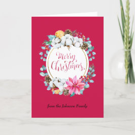 Cartão De Festividades Quente e convencida, Vermelho Oval Mágico de Natal