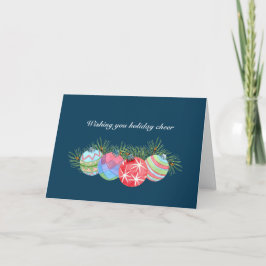 Cartão De Festividades Quente Feriado Design Azul Saudação de Natal