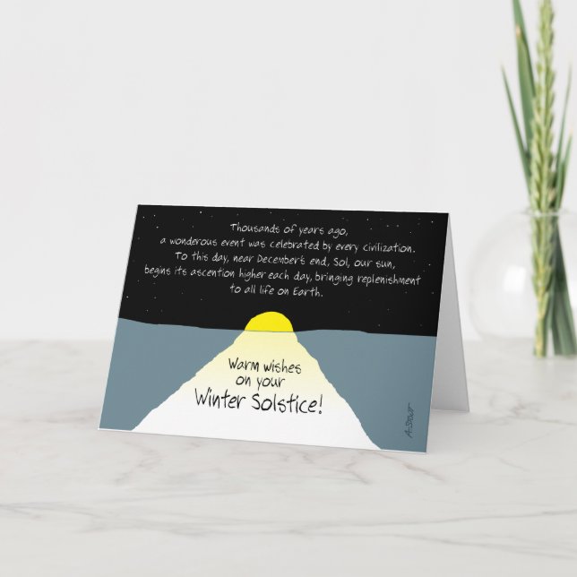Cartão De Festividades Quentes desejos no seu solstício de inverno! (Frente)