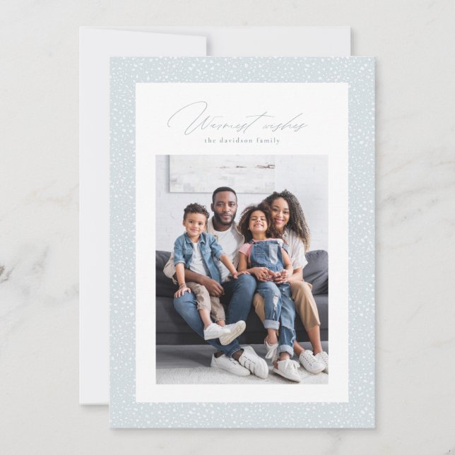 Cartão De Festividades Querem que uma foto com neve tenha uma imagem simp (Frente)