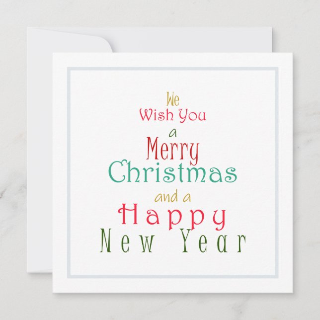 Cartão De Festividades "Queremos um Feliz Natal" (Frente)