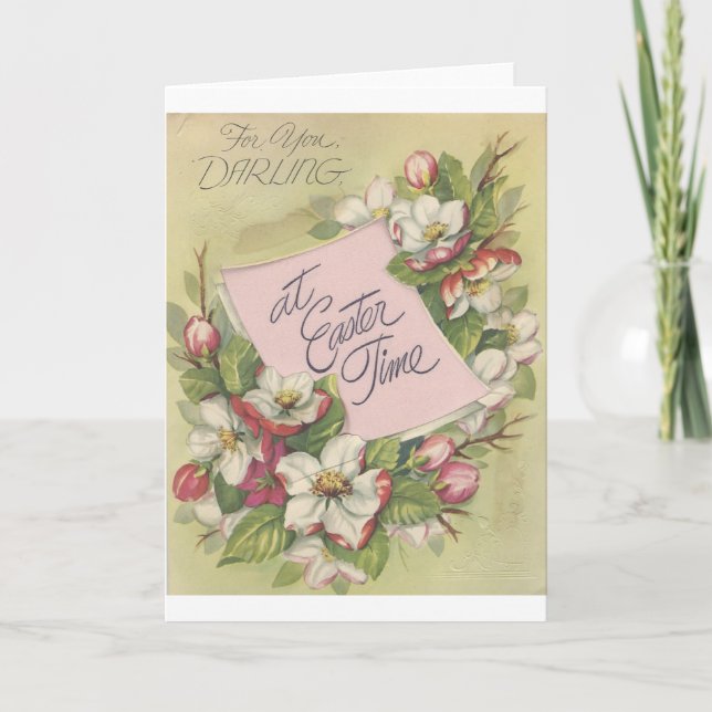 Cartão De Festividades Querido de Páscoa Vintage "Mario" (Frente)