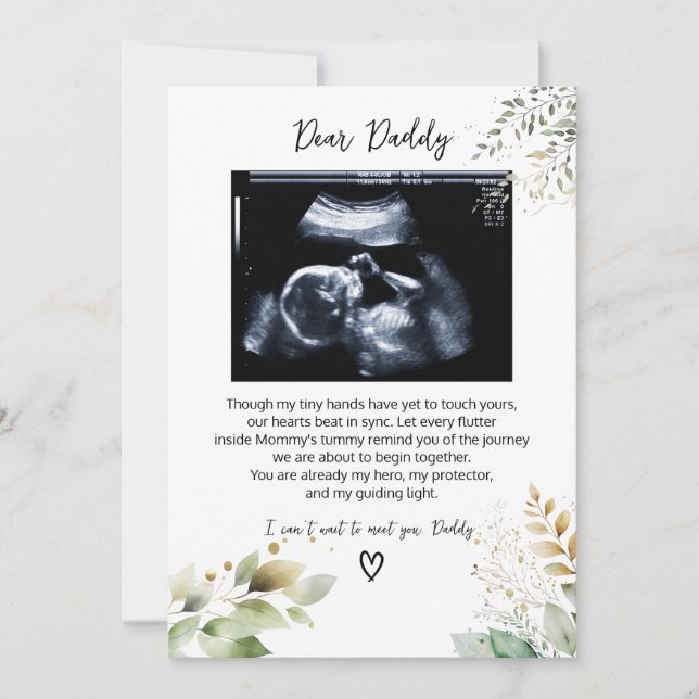 Cartão De Festividades Querido Pai, uma mensagem do pequeno (Frente)