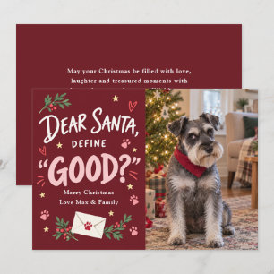 Cartão De Festividades Querido Papai Noel Defina Bom Cachorro Foto Natal