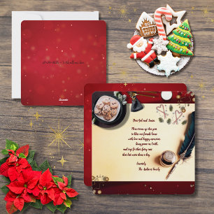 Cartão De Festividades Querido Papai Noel Desejo Amigos e Animais de Esti