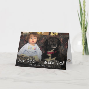 Cartão De Festividades Querido Papai Noel Divertido Natal Defina Bom 3