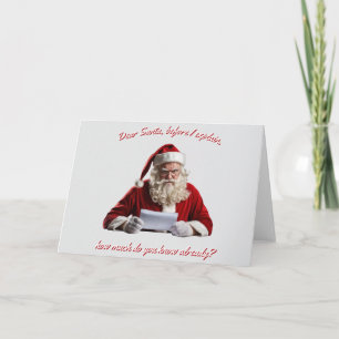 Cartão De Festividades Querido Papai Noel... Divertido Papai Noel, Feriad