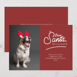 Cartão De Festividades Querido Papai Noel, Eu Realmente Tentei Foto