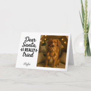 Cartão De Festividades Querido Papai Noel Eu Realmente Tentei Foto de Nat