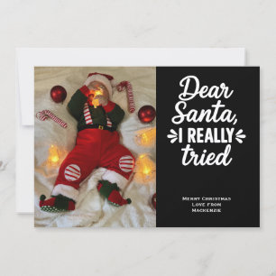 Cartão De Festividades Querido Papai Noel Eu Realmente Tentei Natal