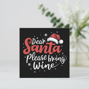 Cartão De Festividades Querido Papai Noel Por Favor Traga Vinho Natal Beb