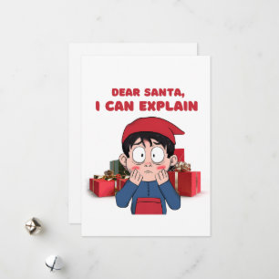 Cartão De Festividades Querido Papai Noel, Posso Explicar Design de Natal