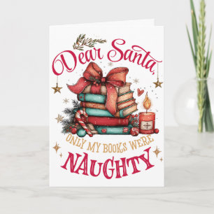 Cartão De Festividades Querido Papai Noel, Só Meus Livros Foram Malvados