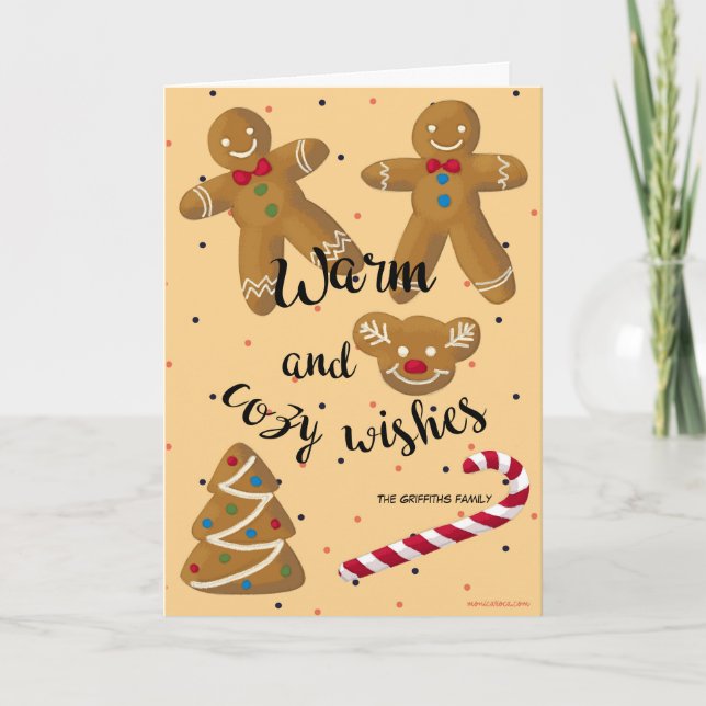 Cartão De Festividades Queridos desejos de um Natal caloroso e personaliz (Frente)