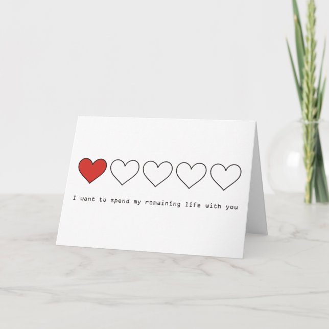 Cartão De Festividades Quero passar minha vida restante com você (Frente)