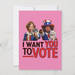 Cartão De Festividades QUERO QUE VOTEM (Gatinhas)