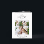 Cartão De Festividades Quic multifotométrico moderno mínimo de feriados<br><div class="desc">O moderno e mínimo cartão de feriado de na moda multi-fotos mais feliz de Natal. Com texto desenhado à mão moderno e árvores. A cor traseira pode ser personalizada. na moda mínimo simples de Natal moderno</div>