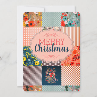 Cartão De Festividades Quilt bloqueia costureira no Natal