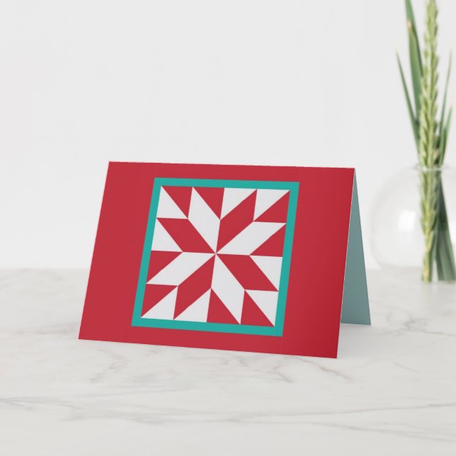 Cartão De Festividades Quilt Christmas Card - Hunter's Star (Frente)